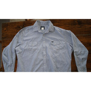 Vintage Wrangler pearl snap western shirt Light Blue Mens 3XL 19-36 Big man